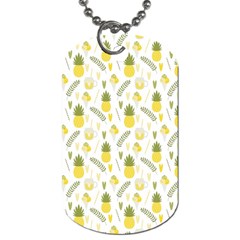 Pineapple Fruit And Juice Patterns Dog Tag (one Side) by TastefulDesigns