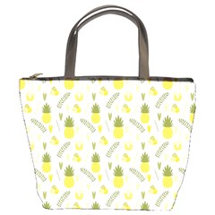 Pineapple Fruit And Juice Patterns Bucket Bags by TastefulDesigns