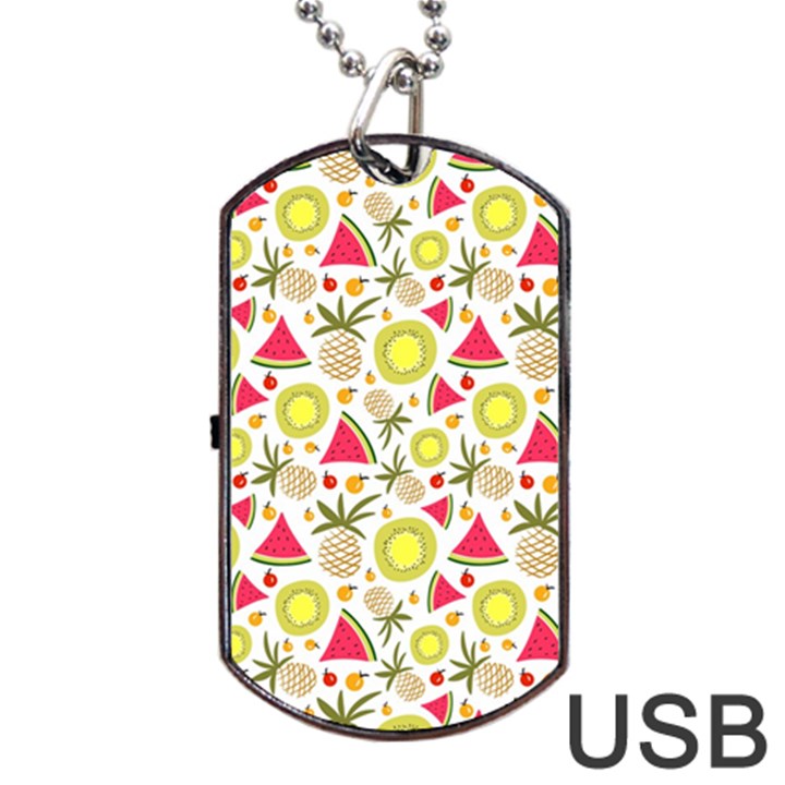 Summer Fruits Pattern Dog Tag USB Flash (Two Sides)