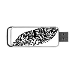 Feather Zentangle Portable Usb Flash (one Side) by CraftyLittleNodes