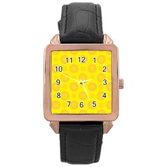Cheese Background Rose Gold Leather Watch  by berwies