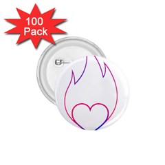 Heart Flame Logo Emblem 1 75  Buttons (100 Pack)  by Nexatart