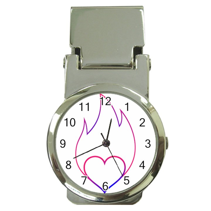 Heart Flame Logo Emblem Money Clip Watches