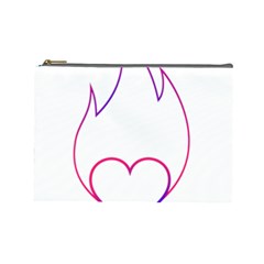 Heart Flame Logo Emblem Cosmetic Bag (large)  by Nexatart