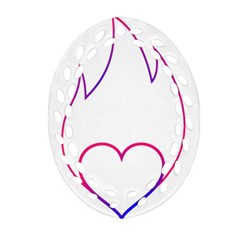 Heart Flame Logo Emblem Ornament (oval Filigree) by Nexatart