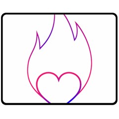 Heart Flame Logo Emblem Double Sided Fleece Blanket (medium) 