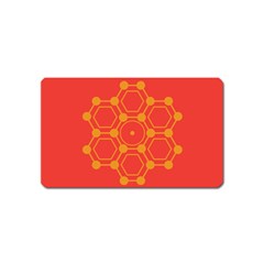 Pentagon Cells Chemistry Yellow Magnet (name Card) by Nexatart