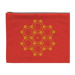 Pentagon Cells Chemistry Yellow Cosmetic Bag (xl) by Nexatart