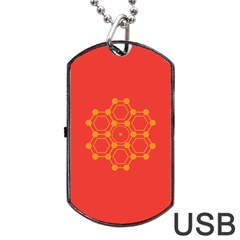 Pentagon Cells Chemistry Yellow Dog Tag USB Flash (One Side)