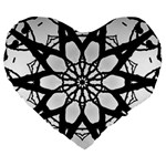 Pattern Abstract Fractal Large 19  Premium Heart Shape Cushions Front