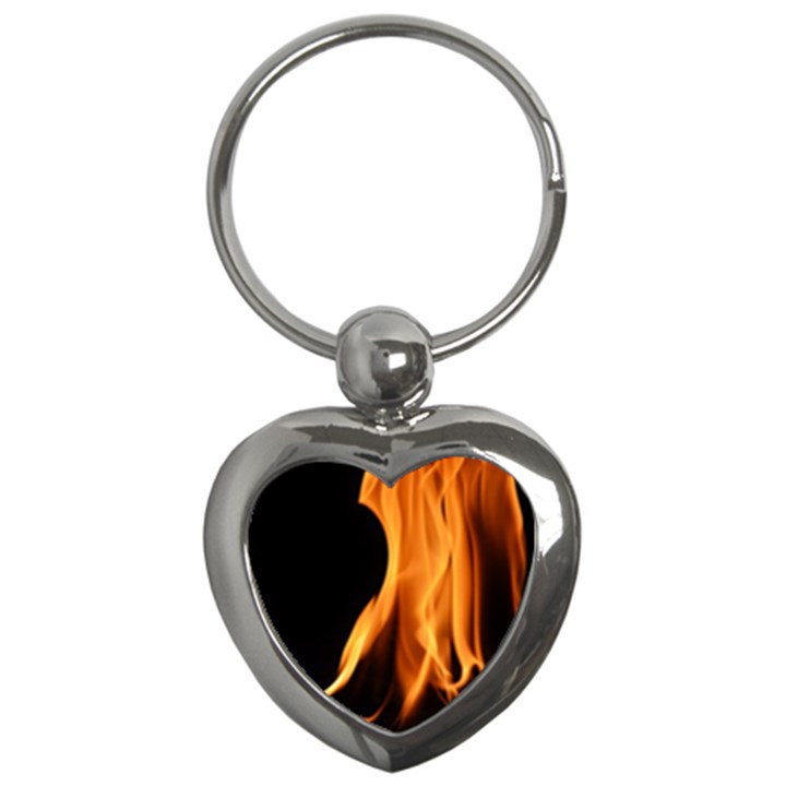 Fire Flame Pillar Of Fire Heat Key Chains (Heart) 