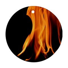 Fire Flame Pillar Of Fire Heat Round Ornament (two Sides) by Nexatart