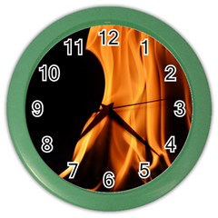 Fire Flame Pillar Of Fire Heat Color Wall Clocks by Nexatart