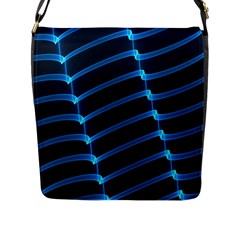 Background Light Glow Blue Flap Messenger Bag (l)  by Nexatart