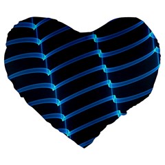 Background Light Glow Blue Large 19  Premium Flano Heart Shape Cushions by Nexatart