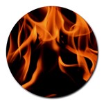 Fire Flame Heat Burn Hot Round Mousepads Front