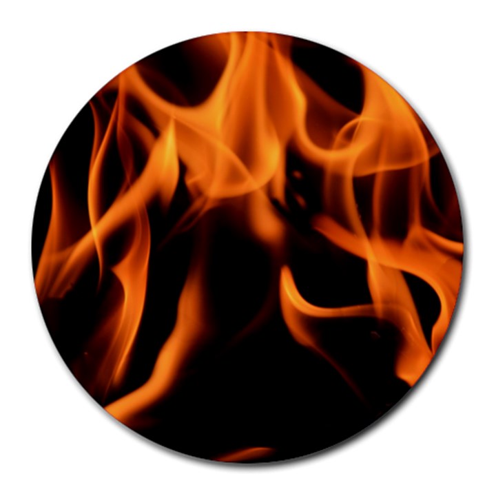 Fire Flame Heat Burn Hot Round Mousepads