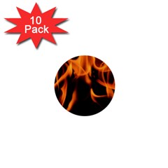 Fire Flame Heat Burn Hot 1  Mini Buttons (10 Pack)  by Nexatart