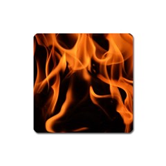 Fire Flame Heat Burn Hot Square Magnet by Nexatart