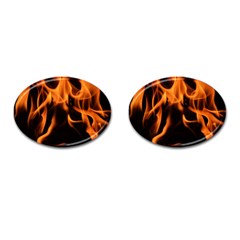 Fire Flame Heat Burn Hot Cufflinks (oval) by Nexatart