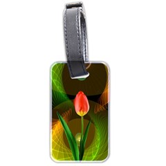 Tulip Flower Background Nebulous Luggage Tags (two Sides) by Nexatart