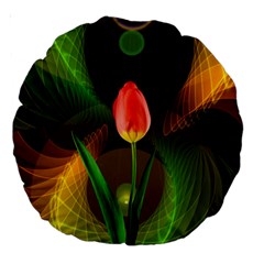 Tulip Flower Background Nebulous Large 18  Premium Round Cushions