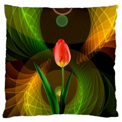 Tulip Flower Background Nebulous Standard Flano Cushion Case (one Side)