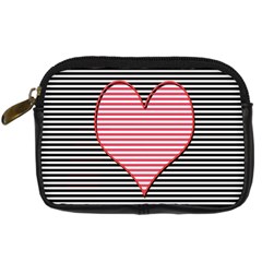 Heart Stripes Symbol Striped Digital Camera Cases by Nexatart