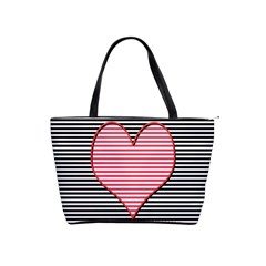 Heart Stripes Symbol Striped Shoulder Handbags by Nexatart