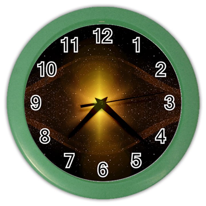 Background Christmas Star Advent Color Wall Clocks