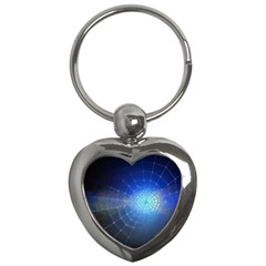 Network Cobweb Networking Bill Key Chains (heart)  by Nexatart