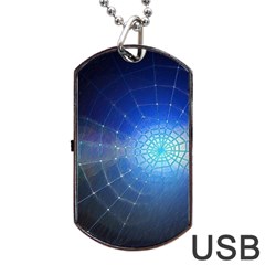 Network Cobweb Networking Bill Dog Tag Usb Flash (two Sides) by Nexatart