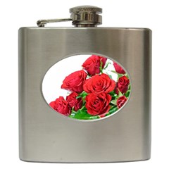 A Bouquet Of Roses On A White Background Hip Flask (6 Oz) by Nexatart