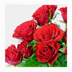 A Bouquet Of Roses On A White Background Medium Glasses Cloth by Nexatart