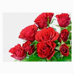 A Bouquet Of Roses On A White Background Large Glasses Cloth by Nexatart
