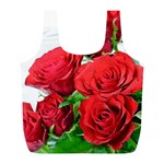 A Bouquet Of Roses On A White Background Full Print Recycle Bags (L)  Back