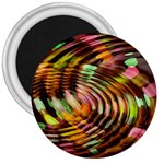 Wave Rings Circle Abstract 3  Magnets Front