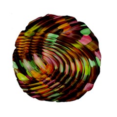 Wave Rings Circle Abstract Standard 15  Premium Round Cushions by Nexatart