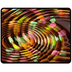 Wave Rings Circle Abstract Double Sided Fleece Blanket (medium) 