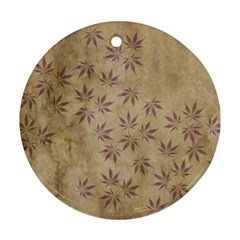 Parchment Paper Old Leaves Leaf Ornament (round) by Nexatart
