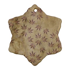 Parchment Paper Old Leaves Leaf Snowflake Ornament (two Sides)