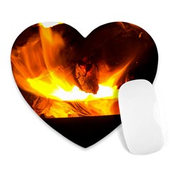 Fire Rays Mystical Burn Atmosphere Heart Mousepads by Nexatart