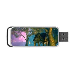 Background Forest Trees Nature Portable Usb Flash (one Side) by Nexatart