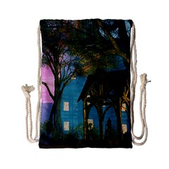 Background Forest Trees Nature Drawstring Bag (small) by Nexatart