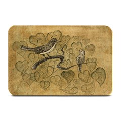 Birds Figure Old Brown Plate Mats by Nexatart