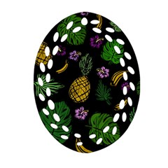 Tropical Pattern Oval Filigree Ornament (two Sides) by Valentinaart