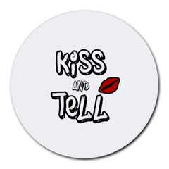 Kiss And Tell Round Mousepads by Valentinaart