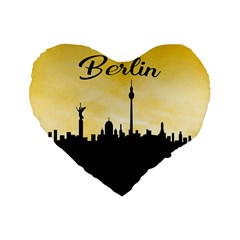 Berlin Standard 16  Premium Flano Heart Shape Cushions by Valentinaart