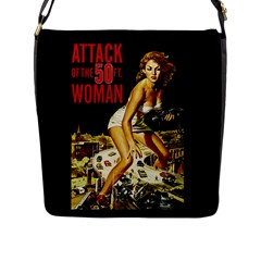 Attack of the 50 ft woman Flap Messenger Bag (L) 