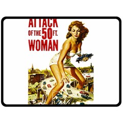 Attack Of The 50 Ft Woman Double Sided Fleece Blanket (large)  by Valentinaart